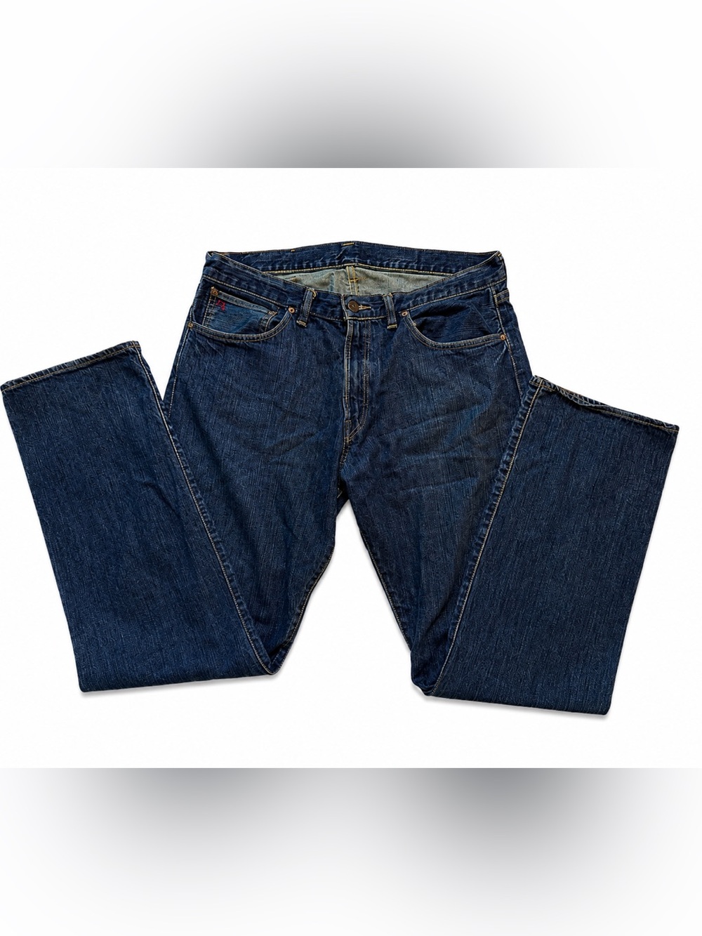 Vintage Polo Ralph Lauren Denim Jeans Mens 35x32 Straight Leg Blue 100% Cotton